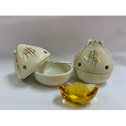 白佛字檀香炉